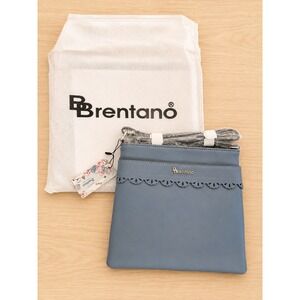 NWT Brentano Crossbody Bag Blue Stones Faux Leather Floral Cutout Purse